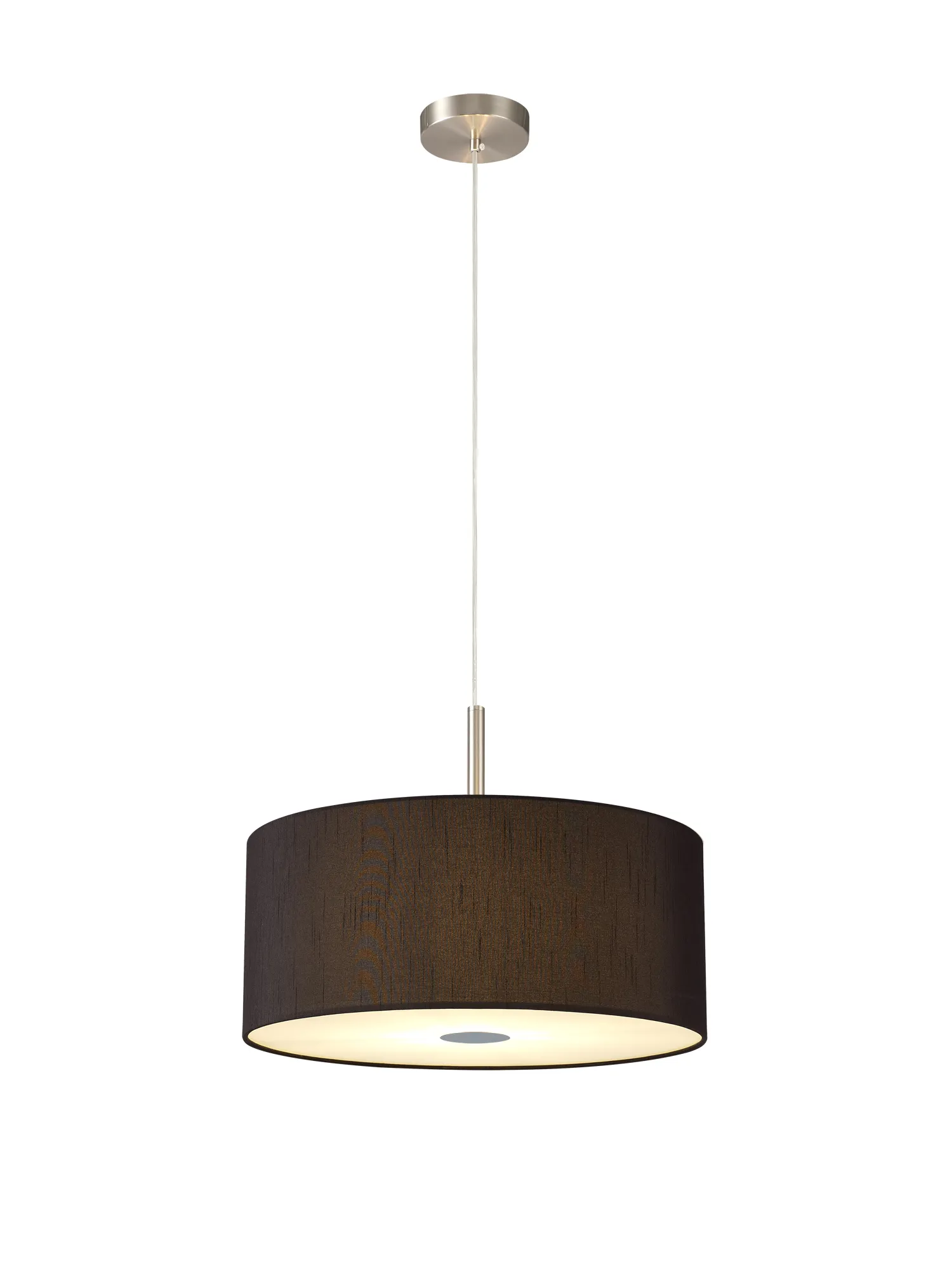 Baymont 40cm 3 Light Pendant Satin Nickel, Black, Frosted Diffuser DK0439  Deco Baymont SN BL